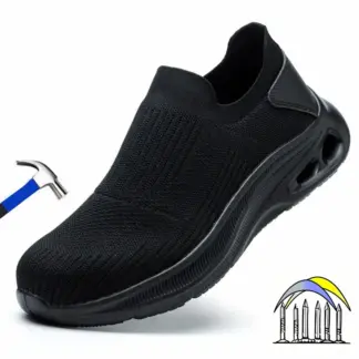 schoenen met stalen neus voor heren dames instapwerklaarzen comfortabele ademende werkschoenen zwarte antislip lichtgewicht veiligheidsschoenen