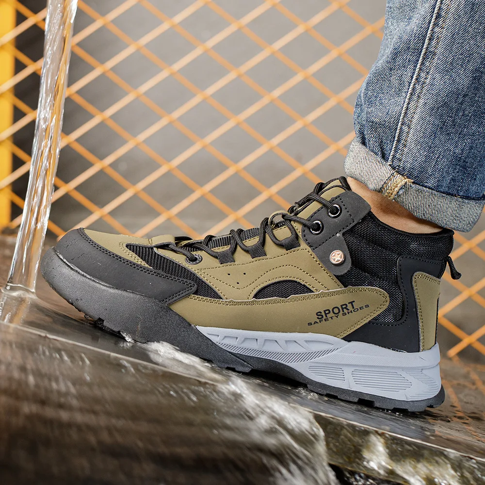veiligheidslaarzen met stalen neus voor heren Industry Construction Waterdichte laarzen Antislip werkschoenen lichtgewicht comfortabele veiligheidsschoenen - Image 5