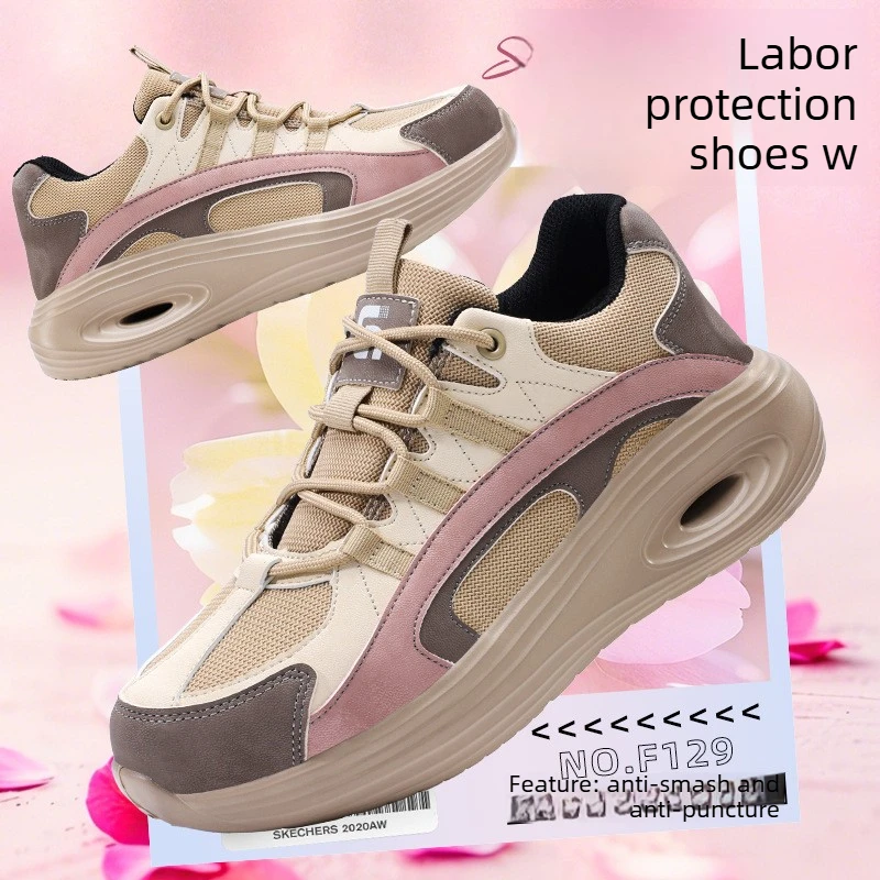 Stalen neuslaarzen voor dames, lichtgewicht veiligheidsschoenen, comfortabele, ademende beschermende werklaarzen, antislip industriële sneakers - Image 5
