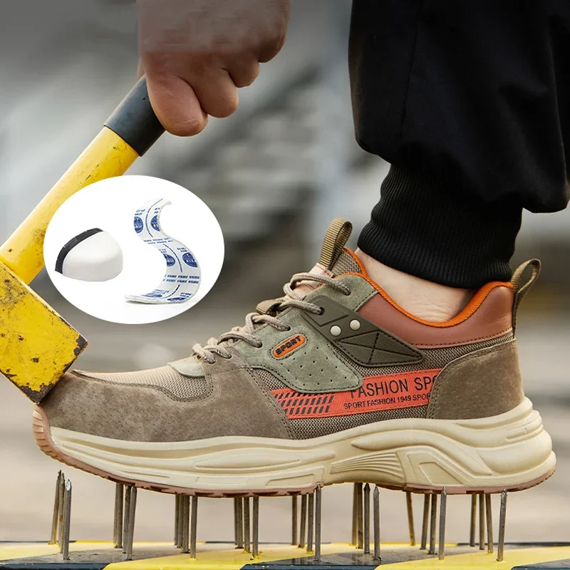 zomerwerkschoenen met plastic neus Anti-lek Anti Smashing arbeidsschoenen industriële bouwplaats veiligheidsschoenen voor heren - Image 2