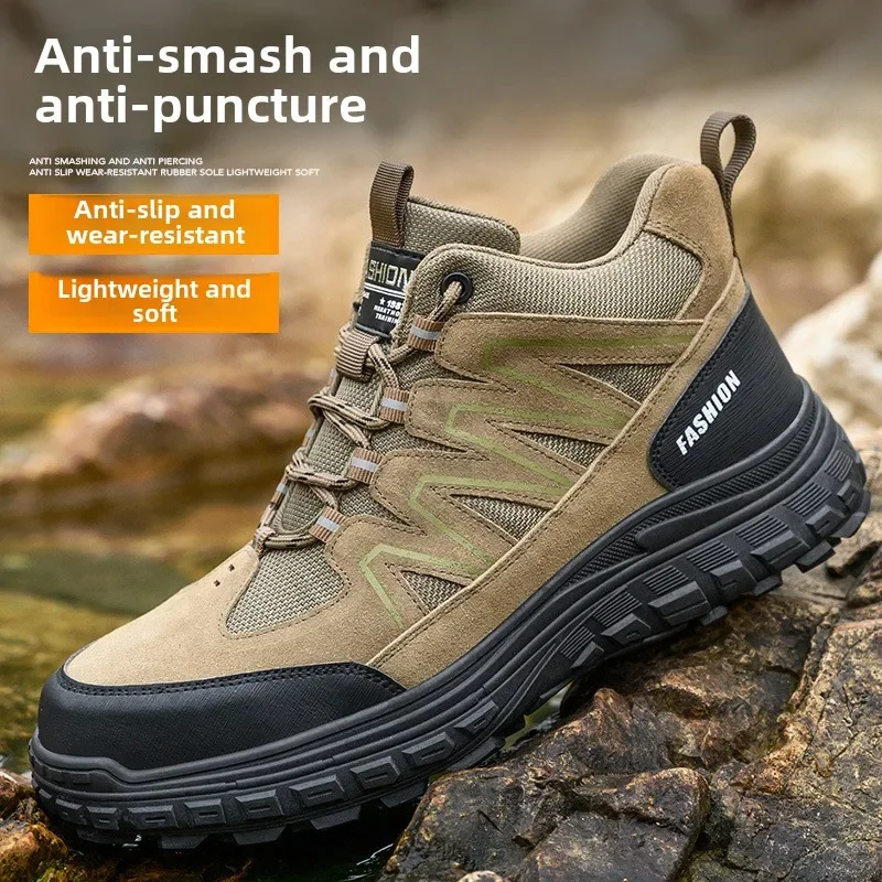 hoge veiligheidsschoenen heren winter industriële werkschoenen met plastic neus anti-leklaarzen rubberen buitenzool antislip werkschoenen - Image 2