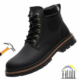 Hoge werklaarzen voor heren Anti-smash Anti-lek werkschoenen met stalen neus lederen veiligheidsschoenen heren voor werk waterdichte schoen