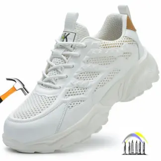 Zomersafety Sneakers Witte Veiligheidswerkschoenen Voor Mannen Werken Ademende Schoenen Comfortabele Vrouw Veiligheidsschoenen Plastic Neus Laars