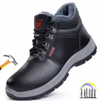 hoge stalen neus werklaarzen lederen veiligheidsschoenen voor de winter waterdichte werkschoenen heren anti smash anti-lek industriële schoenen