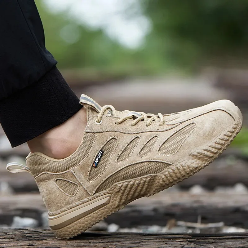 Lichte, comfortabele veiligheidsschoenen met kunststof neusbescherming voor heren, beschermende werksneakers, antislip werkschoenen - Image 6