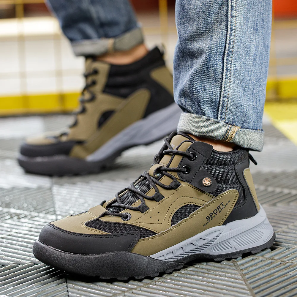 veiligheidslaarzen met stalen neus voor heren Industry Construction Waterdichte laarzen Antislip werkschoenen lichtgewicht comfortabele veiligheidsschoenen - Image 4
