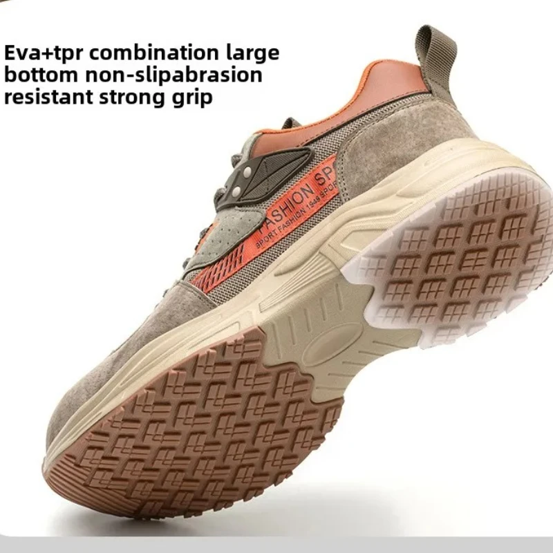 zomerwerkschoenen met plastic neus Anti-lek Anti Smashing arbeidsschoenen industriële bouwplaats veiligheidsschoenen voor heren - Image 4