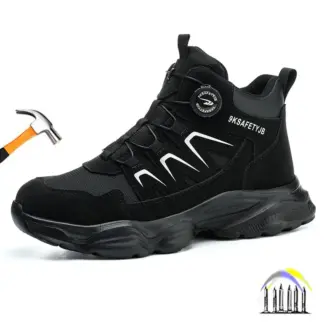 koksschoenen met stalen neus, veiligheidsschoenen met draaibare knop, anti-lek Beschermende werksneakers, lichtgewicht veiligheidslaarzen voor heren