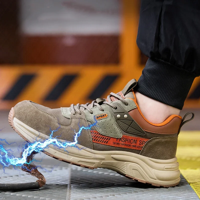 zomerwerkschoenen met plastic neus Anti-lek Anti Smashing arbeidsschoenen industriële bouwplaats veiligheidsschoenen voor heren - Image 3