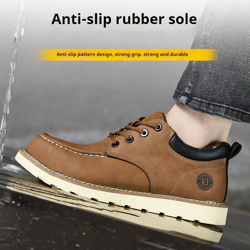 Sneakers met stalen neus voor heren, werkschoenen van microvezelleer, waterdichte veiligheidsschoenen, antislip werklaarzen voor industriële constructie - Image 6