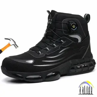 veiligheidsschoenen met roterende knop, werklaarzen met stalen neus voor dames, heren, ultralichte schoenen, antislip werkschoenen, beschermende werksneakers
