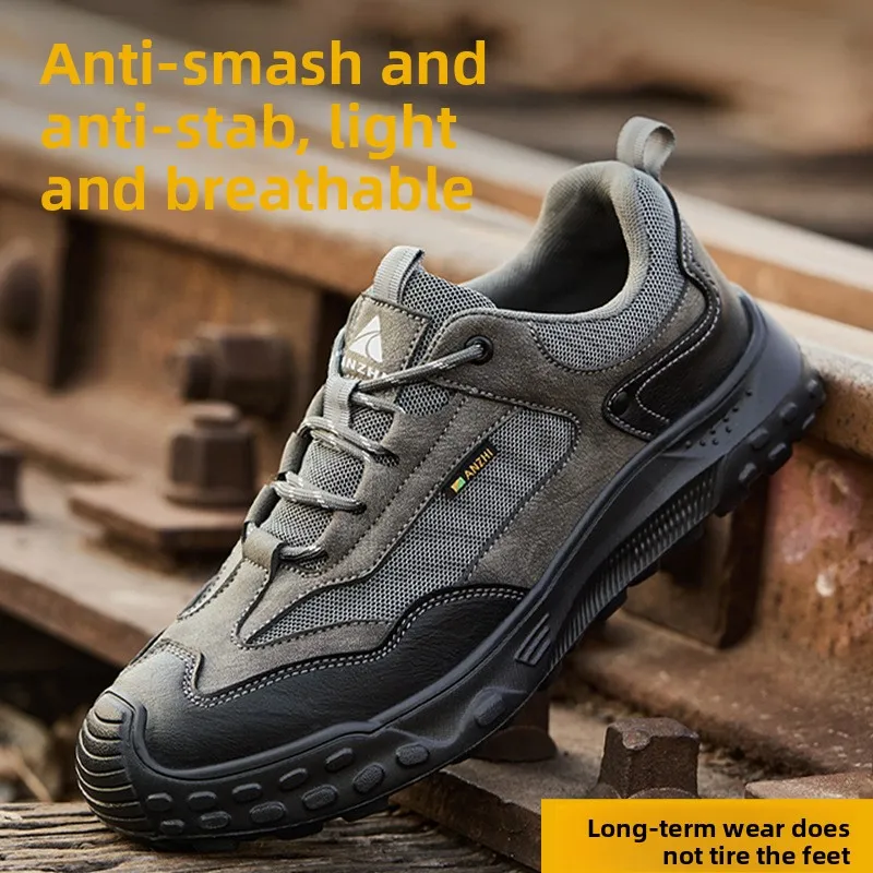 Lichtgewicht veiligheidsschoenen voor heren, anti-smash en anti-steek werkschoenen met stalen neus, industriële veiligheidsschoenen voor de bouw en bescherming van de arbeid. - Image 5