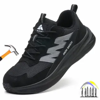 Werkschoenen met brede teenbox, anti-doorstoot stalen neus sneakers, mannen, anti-perforatie industriële veiligheidsschoenen, zachte zool, lichte werklaarzen