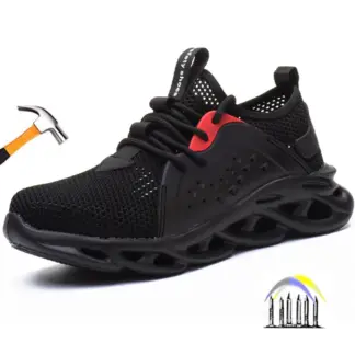 Zomerveiligheidsschoenen ademende mesh werkschoenen lichte anti smash anti-punctie sneakers voor het werken met teenbescherming