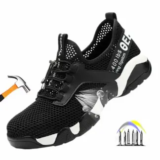 zomer veiligheidsschoenen ademende werkschoenen anti smash anti-lek werksneakers met stalen neus veiligheidsschoenen lichte werkschoenen