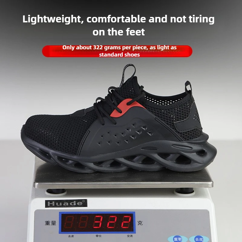 Zomerveiligheidsschoenen ademende mesh werkschoenen lichte anti smash anti-punctie sneakers voor het werken met teenbescherming - Image 3