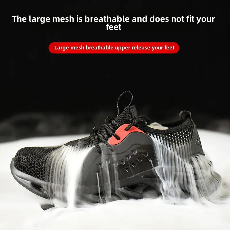 Zomerveiligheidsschoenen ademende mesh werkschoenen lichte anti smash anti-punctie sneakers voor het werken met teenbescherming - Image 5