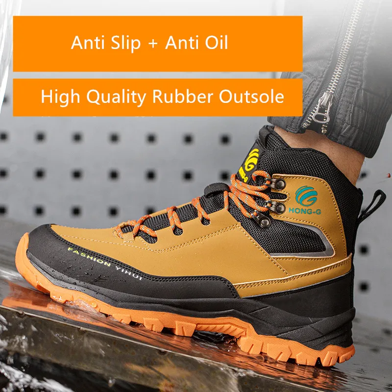 veiligheidsschoenen heren waterdichte werkveiligheidssneakers hoge laarzen anti-lek werkschoenen stalen neus werkschoenen met bescherming - Image 6