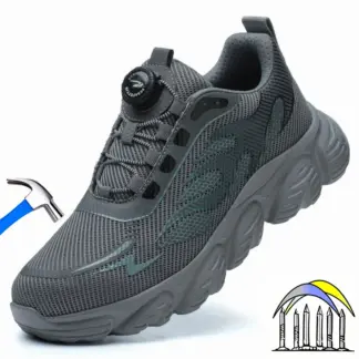 Lichtgewicht veiligheidsschoenen voor heren Schoenen met draaiknop Anti-smash laarzen met stalen neus Anti-steekwerkschoenen Veiligheidssneakers met veiligheidsneus