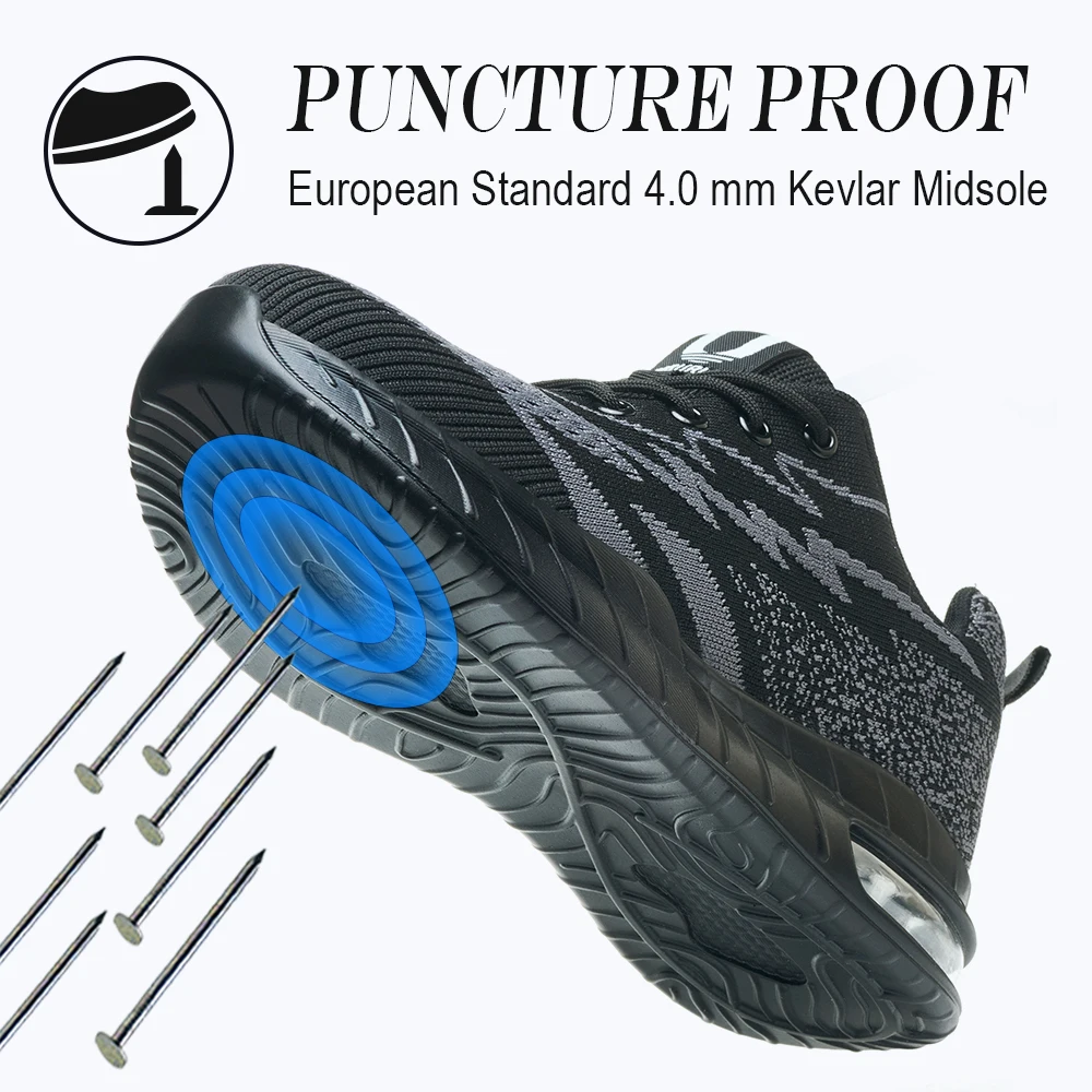 lichtgewicht veiligheidsschoenen voor dames, comfortabele veiligheidslaarzen voor heren, goedkope werksneakers met stalen neus voor dames, dameswerkschoenen - Image 5