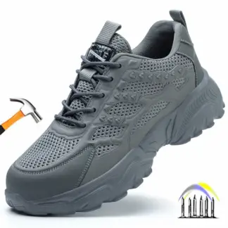 veiligheidsschoenen voor heren met plastic neus, ademende werkschoenen, anti-lek lichte veiligheidslaarzen voor heren, werkende zomersneakers voor dames