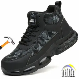 lederen werksneakers lichtgewicht waterdichte werkschoenen stalen neus werklaarzen voor heren dames anti-lek antislip veiligheidsschoenen