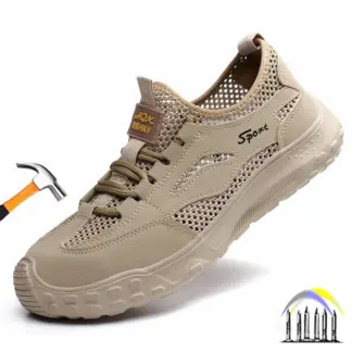 Zomerse ademende veiligheidsschoenen met kunststof neusbescherming Lichte werkschoenen Industriële geïsoleerde schoenen Anti-steek beschermende werklaarzen