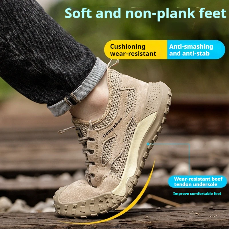 zomerveiligheidsschoenen ademende mesh werkschoenen met plastic neus industriële antislip sneakers geïsoleerde werklaarzen voor lasser - Image 6