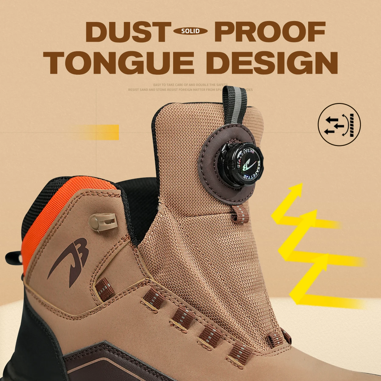 sneakers met stalen neus waterdichte werkschoenen man lekbestendige bouwplaats veiligheidsschoenen roterende knop veldwerklaarzen - Image 6