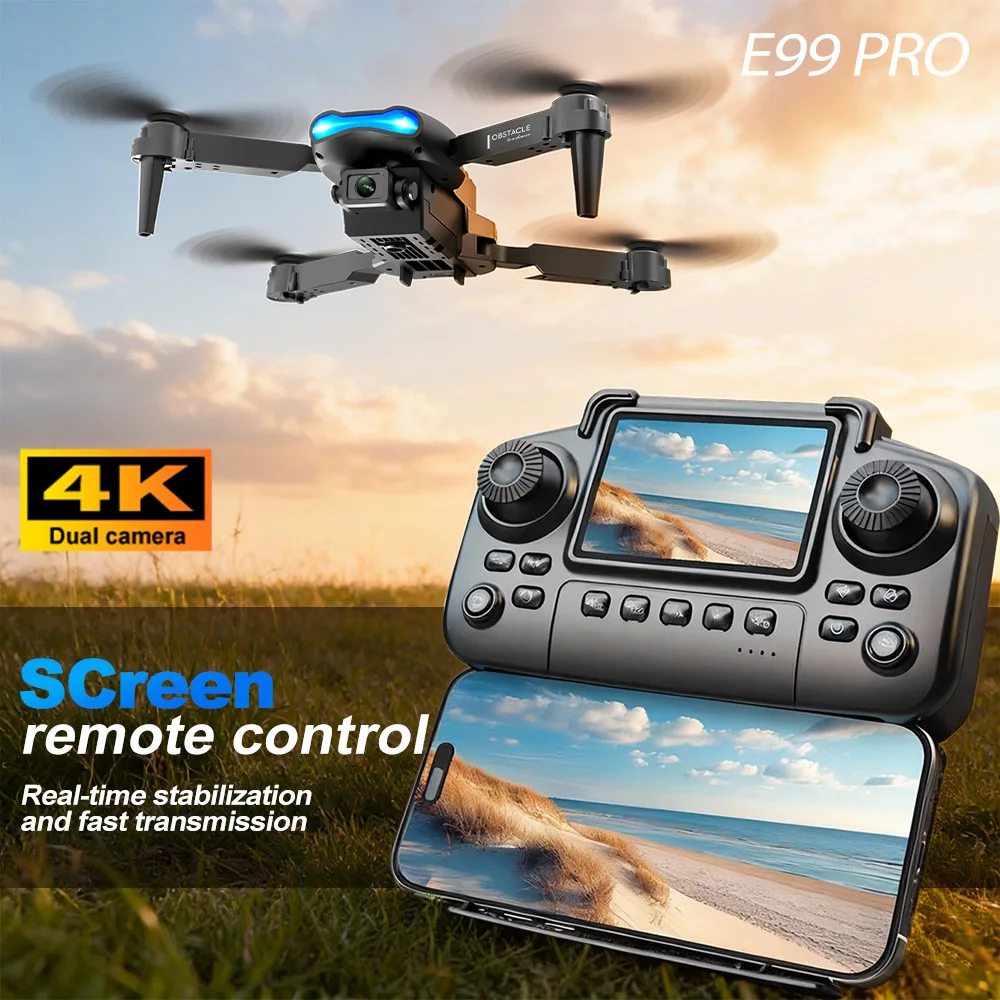 ZNLYRION E99 PRO Dual Camera FPV Drone Optical Flow Hover Foldable RC Quadcopter APP Path Flight Beginner Drone Toy with Screen Remote - Image 2