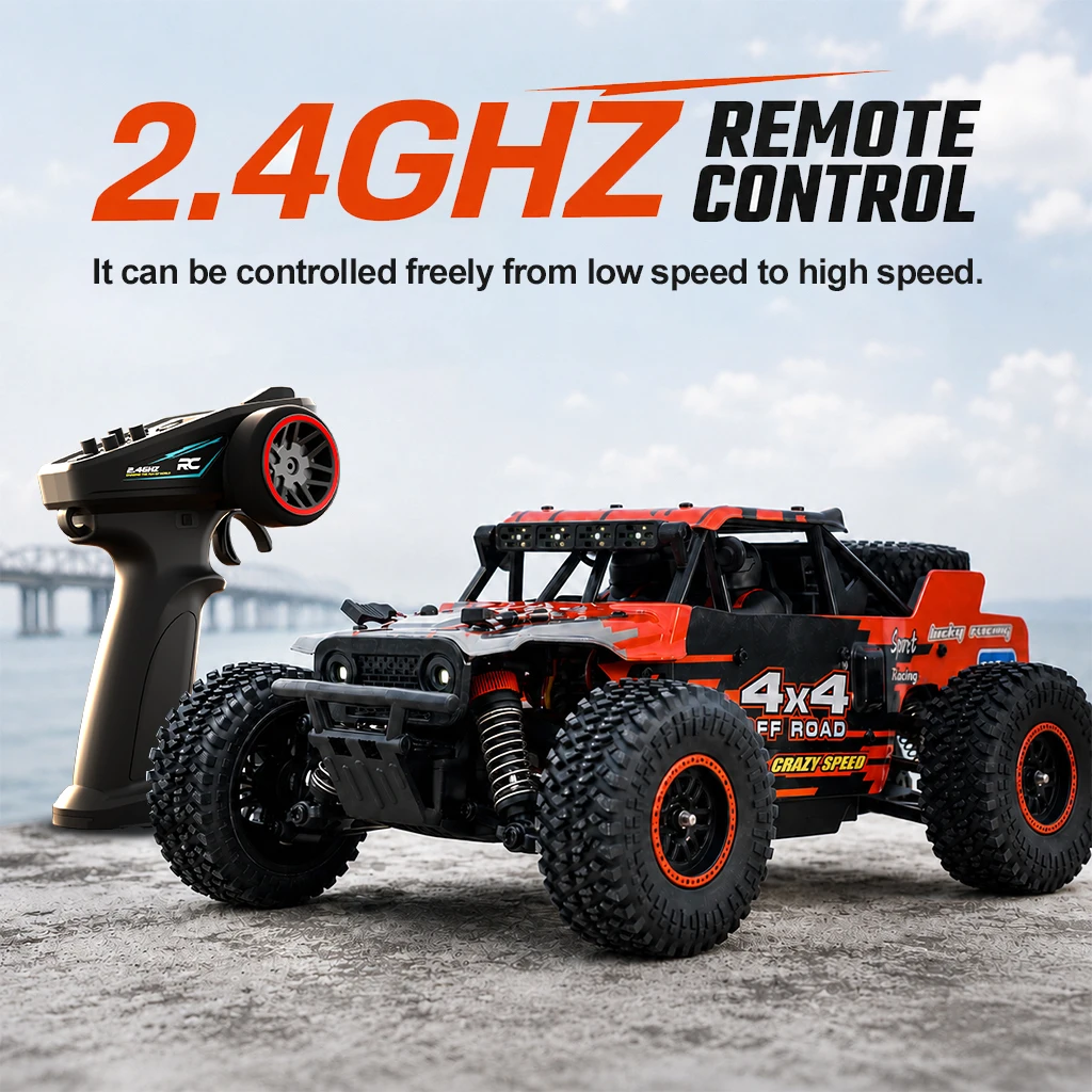 ZNLYRION RC Monster SG202MAX Scale1:16 Truck 4WD Brushless 55KM/H 2.4G Remote Control Off-Road Car with LED Lights for Boys Adults - Image 4