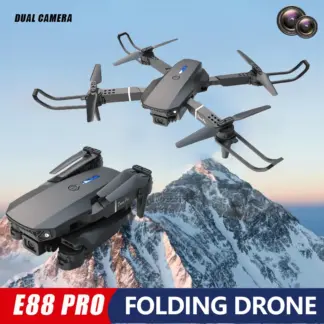 ZNLYRION E88 Pro Foldable RC Drone 4K Dual Camera 15 Min Flight Time WIFI FPV APP Control One Key Return Headless Mode 6-Axis Gyro Quadcopter Toy