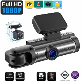 ZNLYRION Triple Lens 1080P Car Dash Cam 3 Way Front Cabin Rear Car Camera Night Vision Loop Recording Vehicle Dashboard Recorder