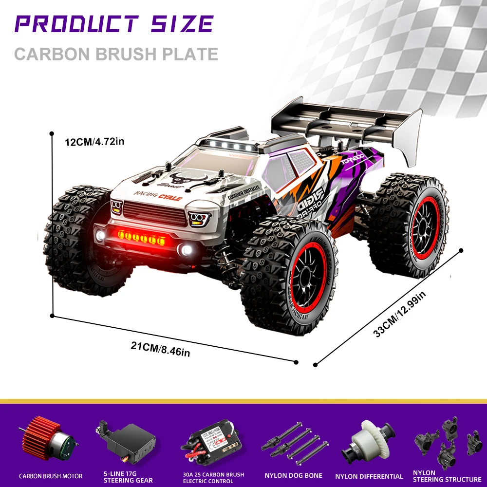 ZNLYRION RC Truck High Speed Brushless SG316MAX Full Metal Gear Differential 2.4Ghz 300M Remote Distance LED Headlight Big Foot RC Car For Adult Hobby - Image 2