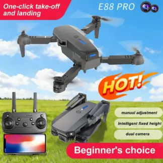 ZNLYRION E88 Pro RC Drone with 4K Dual Camera 15Mins Battery Life Altitude Hold and Foldable Design Perfect for Indoor & Outdoor Use