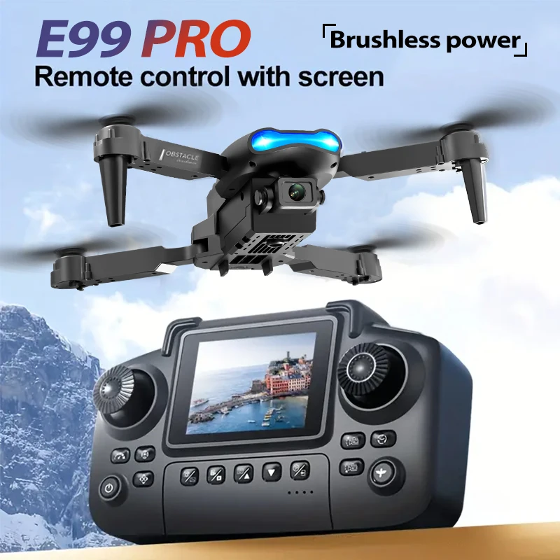 ZNLYRION E99 PRO Dual Camera FPV Drone Optical Flow Hover Foldable RC Quadcopter APP Path Flight Beginner Drone Toy with Screen Remote