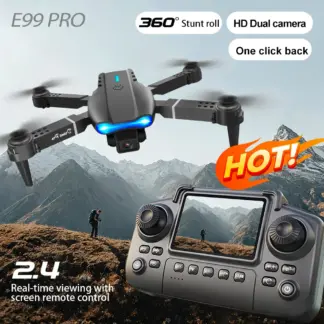ZNLYRION E99 PRO RC Drone with Screen Remote Control 4K Dual Camera Optical Flow Positioning Obstacle Avoidance Foldable FPV WIFI APP Control One Key Return 360° Flip Quadcopter Toy for Beginners