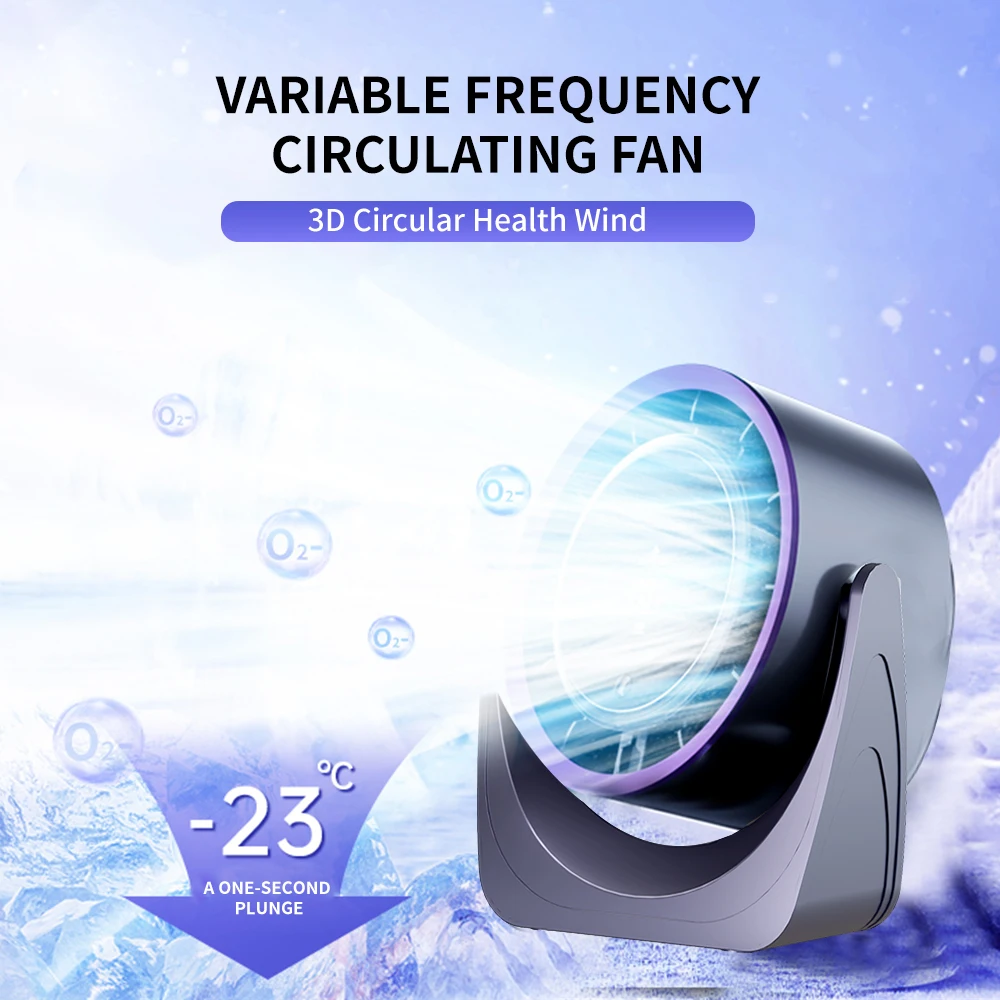 ZNLYRION Portable Silent Desktop Air Circulator Fan Rechargeable Battery Operated Small Cooling Fan with LED Night Light - Image 8