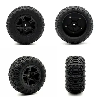 4PCS RC Car Wheels and Tires 12mm Hex 105mm outer diameter for MINI MAXX RC Car Upgrade