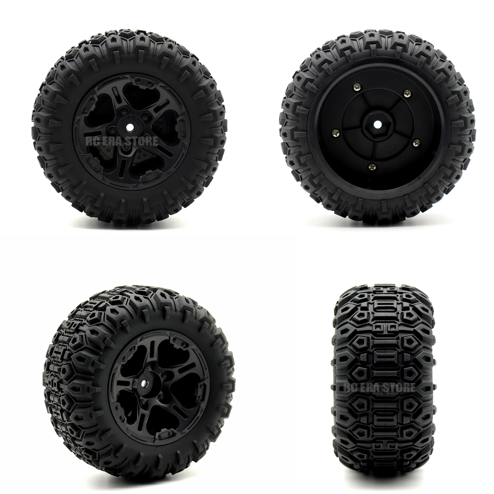 4PCS RC Car Wheels and Tires 12mm Hex 105mm outer diameter for MINI MAXX RC Car Upgrade