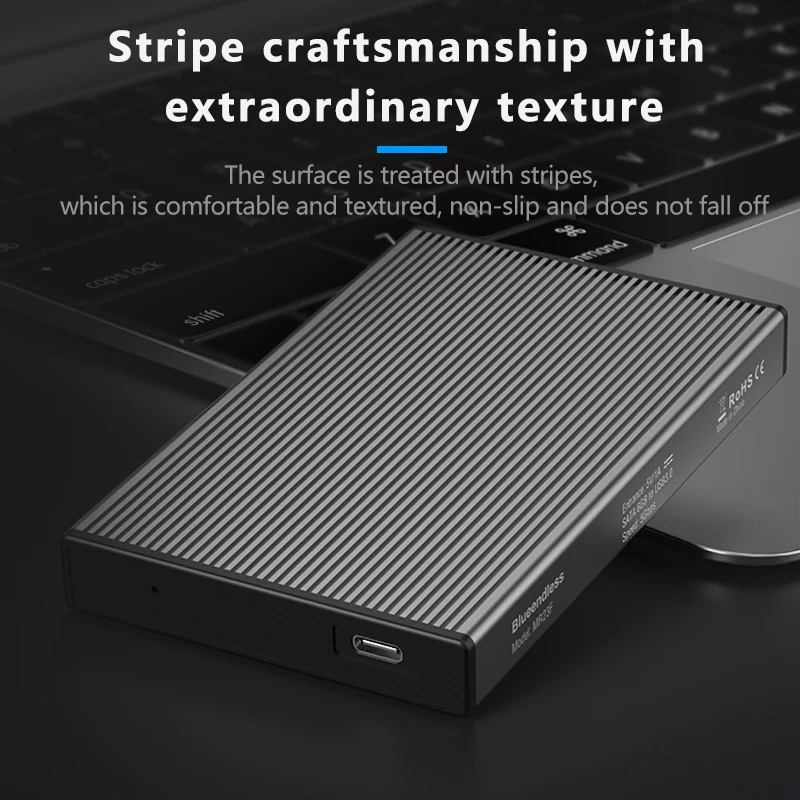 Blueendless Aluminium Hard Drive Box 2.5 Inch SATA Hard Drive Enclosure 5Gbps High Speed USB 3.0 HDD Case SATA Case for Laptop - Image 3