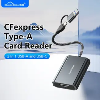 Blueendless CFexpress Type A or Type B Memory Card Reader USB 3.2 10Gbps Plug and Play with USB C/A Cable for Android/Windows/Ma