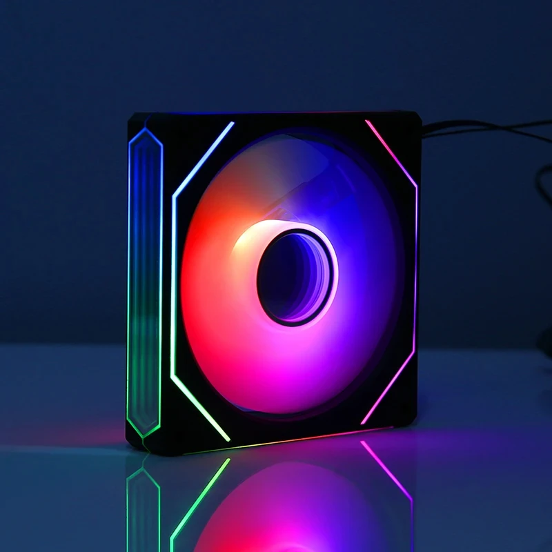 Jungle Leopard Prism 6 Pro ARGB PC Case Fan 120mm 3-sided Infinite Mirror 5V 3PIN Motherboard Lighting Sync 4PIN PWM - Image 3