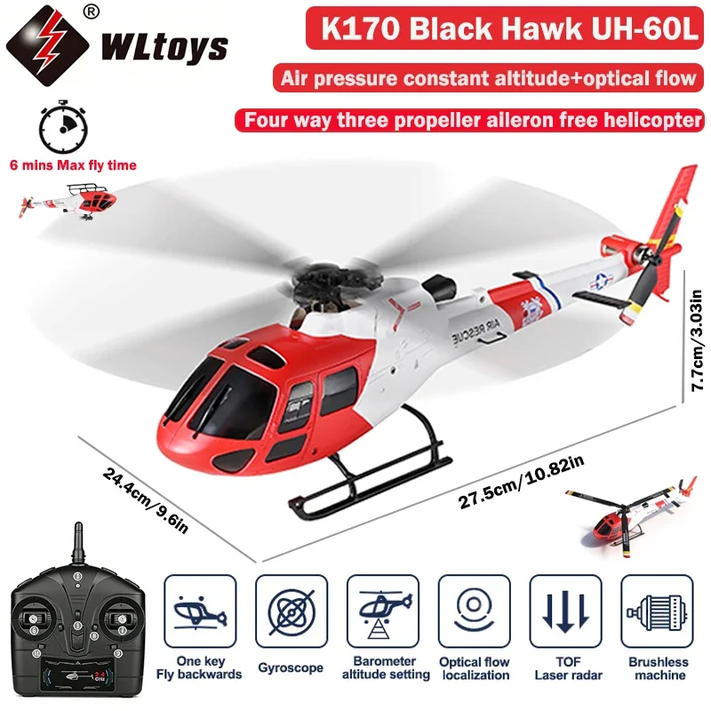 WLtoys K150-AS350 AS350 RC Helicopter – 4CH Brushless 6G