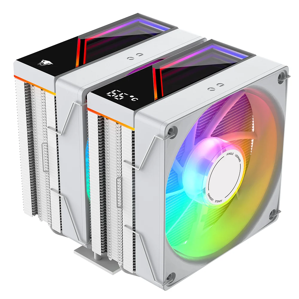 Jungle Leopard KF620 Digital Display Heat Sink 12cm Colorful Light PWM Temperature Control Desktop Computer CPU Silent Fan