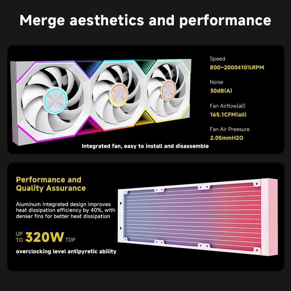 Jungle Leopard Pro Flow 360 ARGB All-In-One LCD SCREEN AIO LIQUID COOLE Water Cooling Radiator 5V3PIN ARGB Fan CPU Liquid Cooler - Image 4