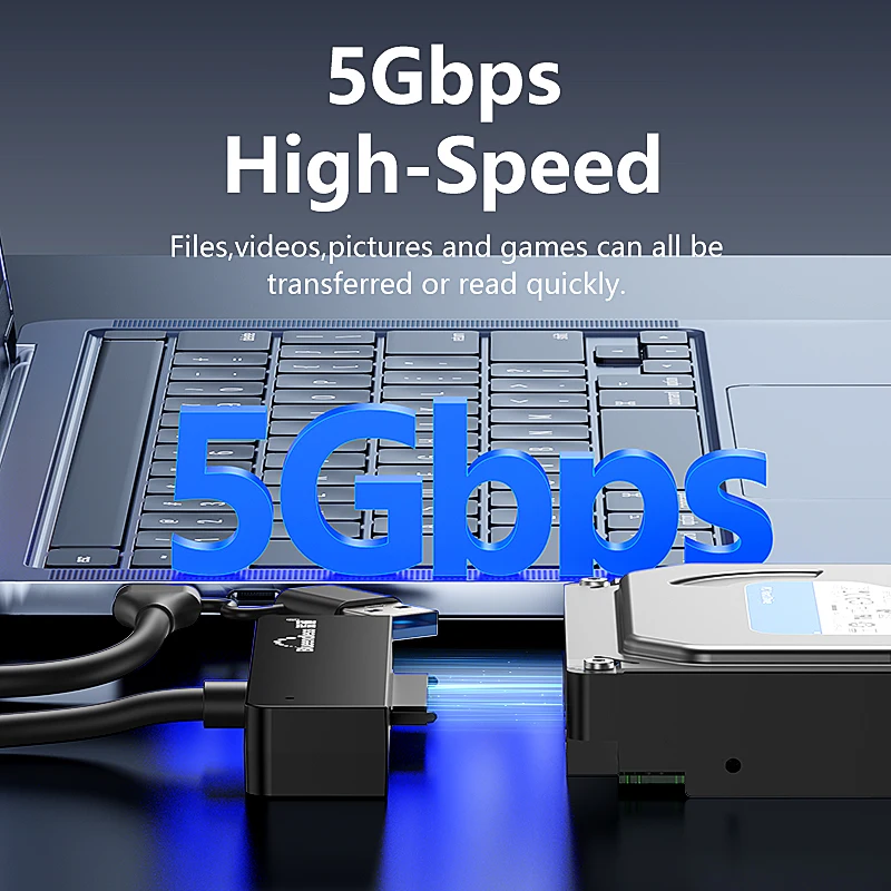 Blueendless USB 3.0 to SATA III Adapter USB-A Type C Converter for 2.5 3.5 Inch SSD HDD External Hard Drive Data Transfer Cables - Image 4