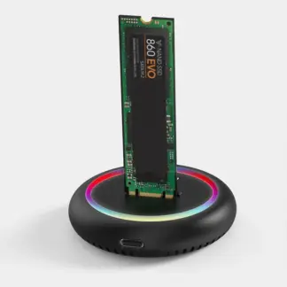 Blueendless Dual Protocol SSD M.2 Docking Station RGB LED Light M.2 SATA USB C SSD Case NVME+NGFF HDD SSD Docking Station Solid