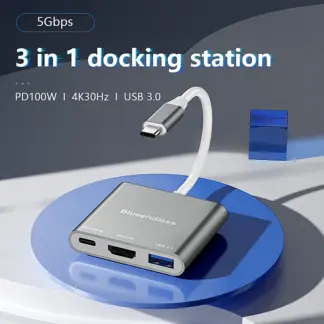 Blueendless 3 in 1 USB C hub type C to HDMI-Compatible Adapter Type-C To Usb 3.0 Charging Converter for Laptop Macbook