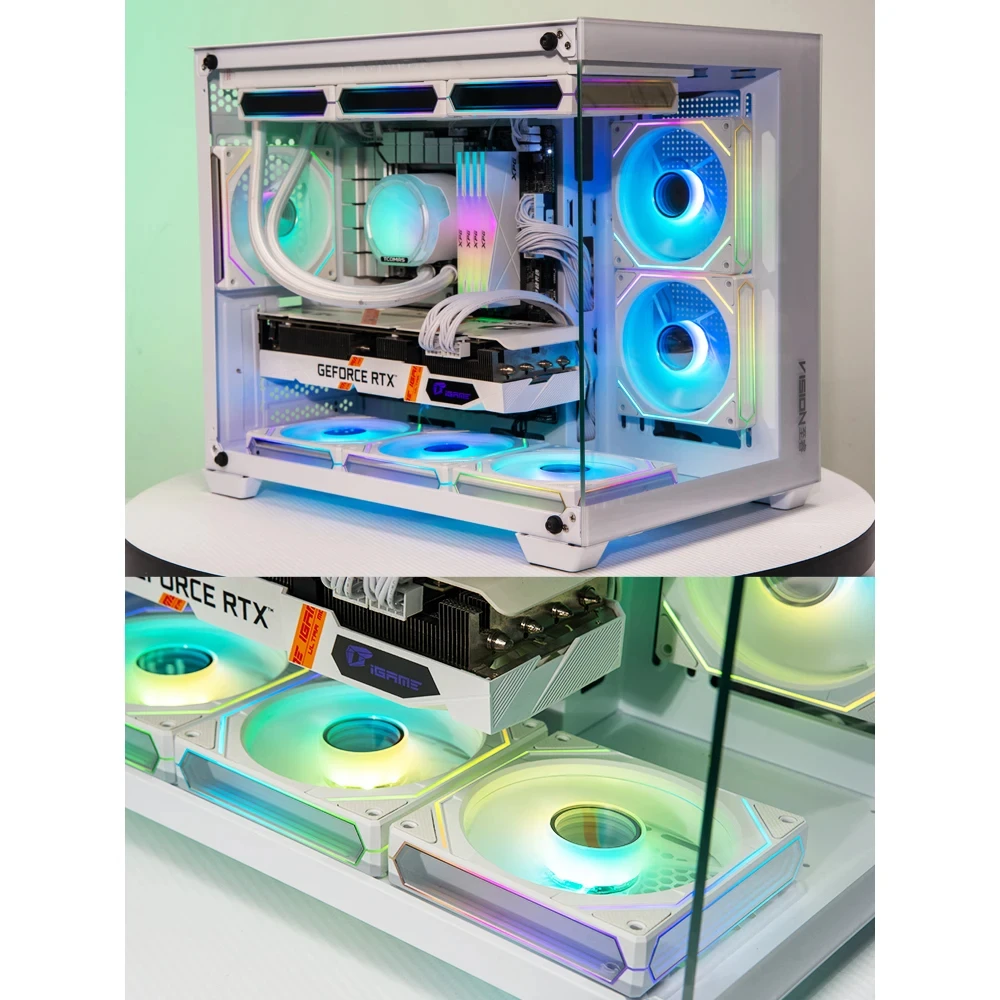 Jungle Leopard Prism 6 Pro ARGB PC Case Fan 120mm 3-sided Infinite Mirror 5V 3PIN Motherboard Lighting Sync 4PIN PWM - Image 6